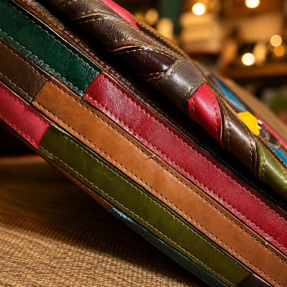 Amerileather rainbow patchwork